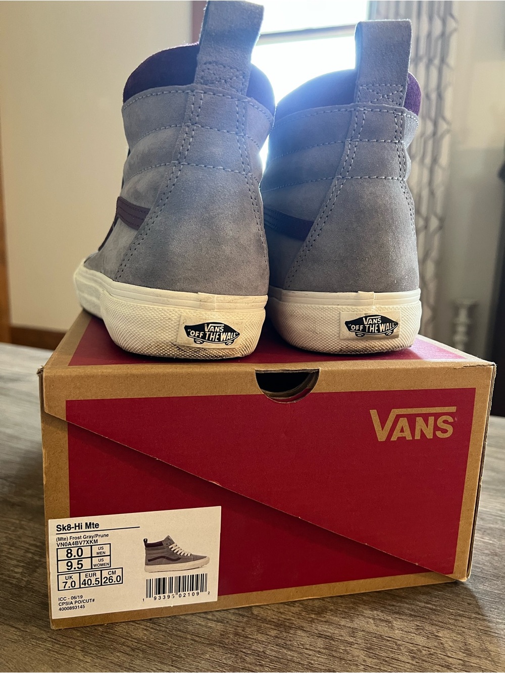Vans High Top Suede Sneakers in Gray & Purple - Picture 5 of 6